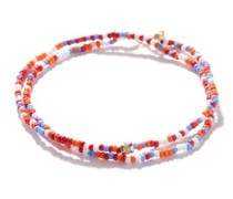 Diamond, 14kt Gold & Glass Beaded Wrap Bracelet