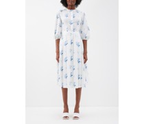 Hilary Floral-print Cotton-poplin Midi Dress