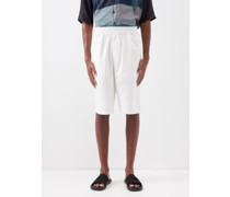 Lanzo Elasticated-waist Cotton-twill Shorts