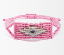 Evil Eye Diamond, Sapphire & Woven-cord Bracelet