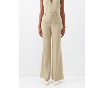 Pantalon ample en gabardine de laine Giada