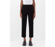 Tatum Velvet Straight-leg Cropped Trousers