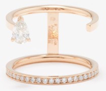 Serti Diamond & 18kt Rose Gold Dual-band Ring