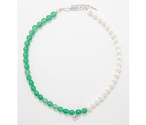 Pearl, Jade & Sterling-silver Necklace