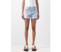 Frieda Frayed-cuff Organic-denim Shorts