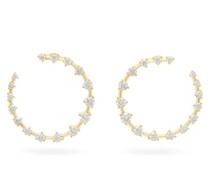 Crescent Diamond & 18kt Gold Hoops