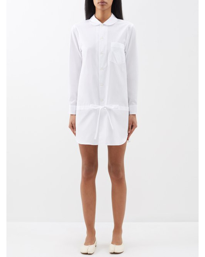 Comme des Garçons Damen Tie-waist Cotton-poplin Shirt Dress