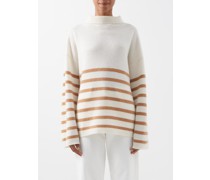 Roll-neck Breton-stripe Cashmere Sweater