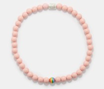 Rainbow-bead 14kt Gold & Enamel Necklace