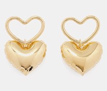 Blow Up Heart Gold-plated Earrings