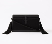 Square Leather-trim Satin Cross-body Bag
