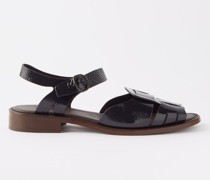 Ancora Woven Patent-leather Sandals