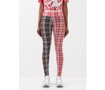 Split Tartan Print Recycled-fibre Leggings