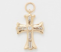 Cross Diamond & 14kt Gold Charm