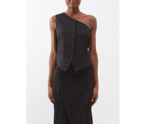 Thyra One-shoulder Twill And Satin Waistcoat