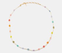 Flower Power Beaded 18kt Gold-plated Necklace