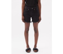 Comet Mid-rise Long Organic-cotton Denim Shorts