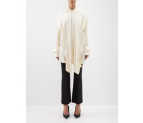 Garde Robe Logo-jacquard Hooded Satin Blouse