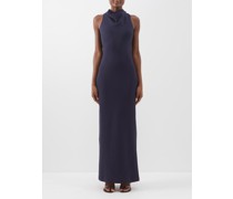 Shannon Backless Crepe Maxi Dress
