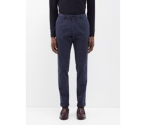 Elasticated-waist Twill Chino Trousers