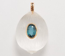Coquito Crystal, Kyanite & 18kt Rose Gold Charm