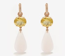 Beryl, Chalcedony, Diamond & Rose-gold Earrings