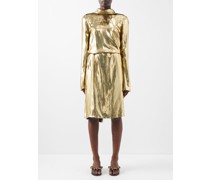 Agata Asymmetric-back Lamé Dress