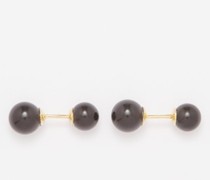 Sphere Onyx & 14kt Gold-plated Earrings