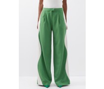 Lagos Striped Wide-leg Twill Trousers
