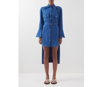 Recycled Asymmetric Pleated Shirt Dress