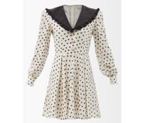 Chelsea-collar Polka-dot Silk-crepe Mini Dress