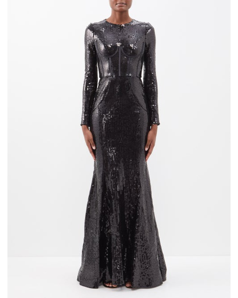 Dolce & Gabbana Damen Dna Corset-detail Sequinned Gown