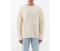 Popover Cable-knit Alpaca-blend Sweater