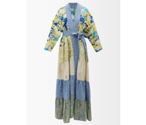 Patchwork Vintage-silk Robe Coat