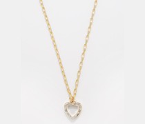 Baguette Amour Diamond & 14kt Gold Necklace