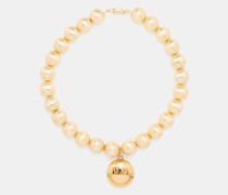 Smiley Beaded 24kt Gold-plated Necklace