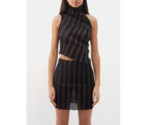 Katrine Draped Asymmetric Cotton-blend Top