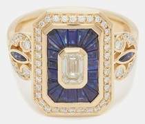 Royale Diamond, Sapphire & 18kt Gold Ring