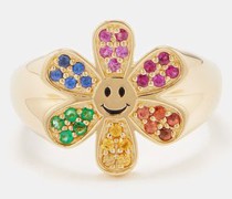 Daisy Happy Face Sapphire & 14kt Gold Ring