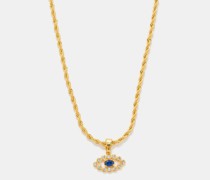 Evil Eye Crystal & 18kt Gold-plated Necklace