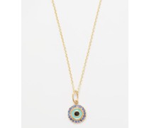 Evil Eye Enamelled 14kt Gold Necklace