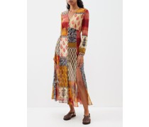 Harper Patchwork Silk Maxi Dress