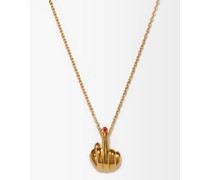 French For Goodnight 18kt Gold-plated Necklace