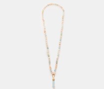 Diamond, Aquamarine & 14kt Gold Necklace