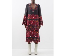 Tiziana Embroidered Linen Midi Dress