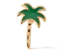 Palm Tree Enamel & 14kt Gold Single Earring