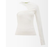 Ucham Asymmetric One-shoulder Ribbed Top