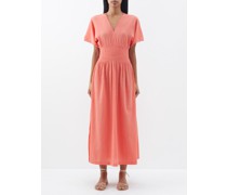 Smocked-waist Cotton Maxi Dress