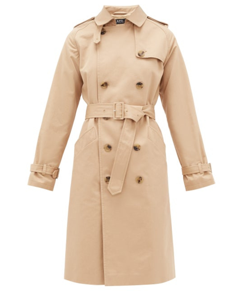A.P.C. Damen Greta Cotton-twill Trench Coat