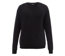 Crew-neck Merino Wool-blend Ribbed Sweater